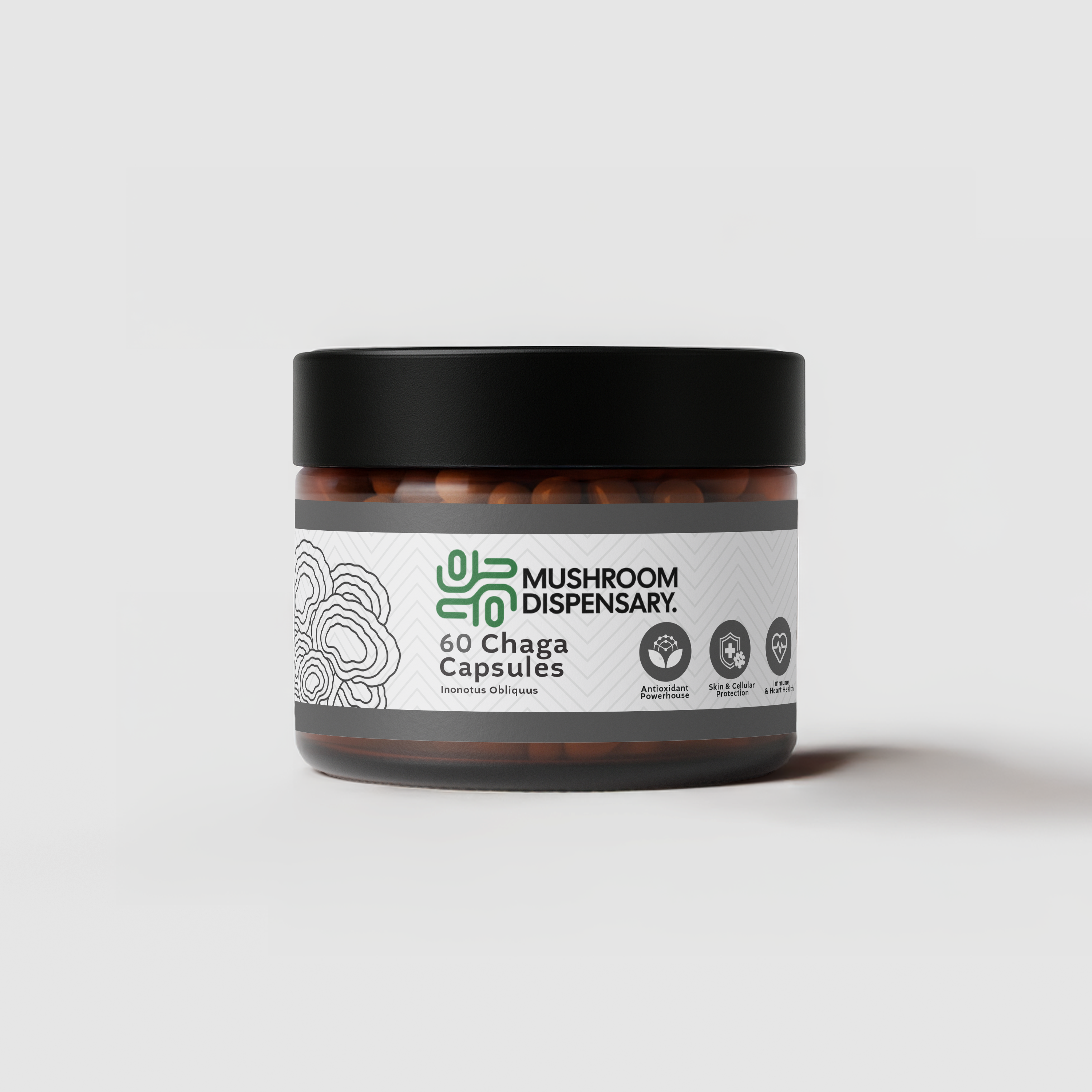 Chaga Mushroom Capsules x60 – Immune & Antioxidant Support | Mushroom Dispensary