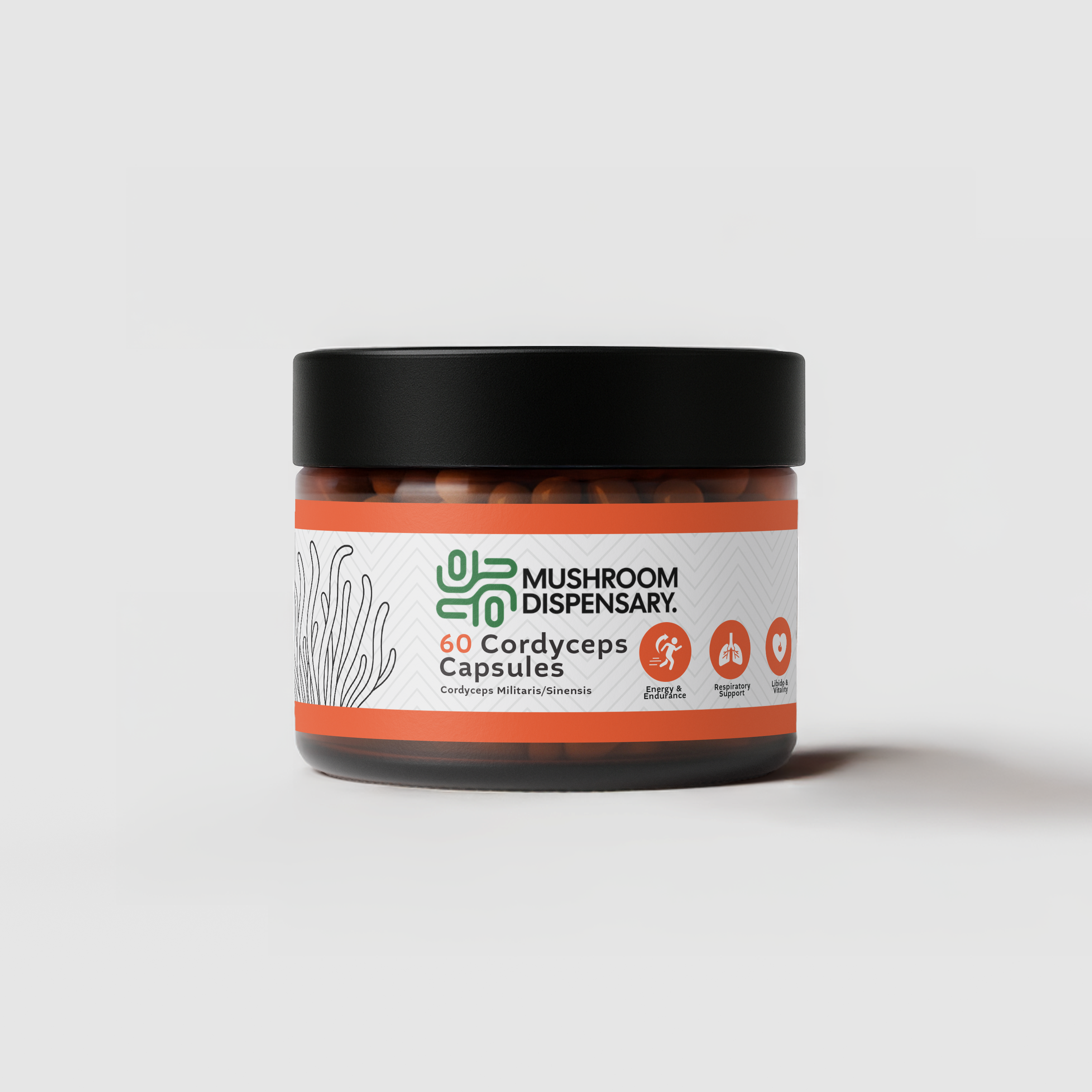 Cordyceps Capsules x60 – Natural Energy, Endurance & Vitality | Mushroom Dispensary