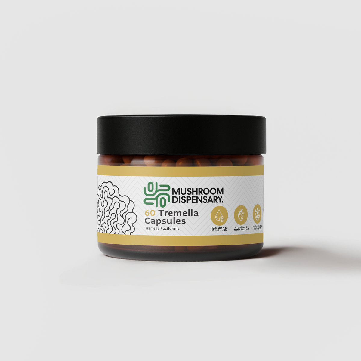 Tremella Capsules jar, 60 capsules, front label